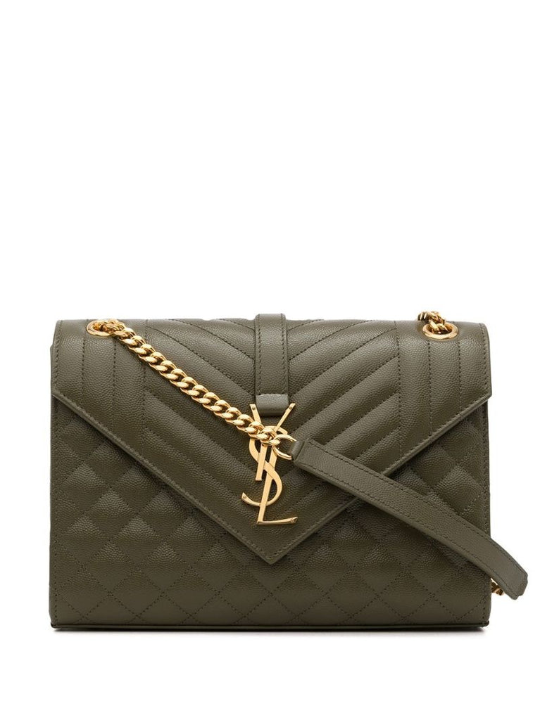 Slp Envelope Med Lthr Gld Hw Shldr Bag
