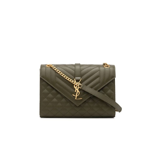 Slp Envelope Med Lthr Gld Hw Shldr Bag