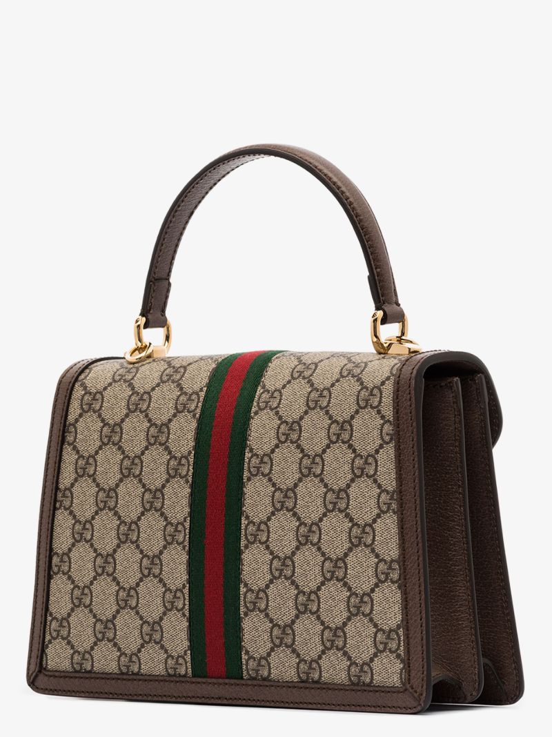 Brown Ophidia Gg Supreme Small Top Handle Bag