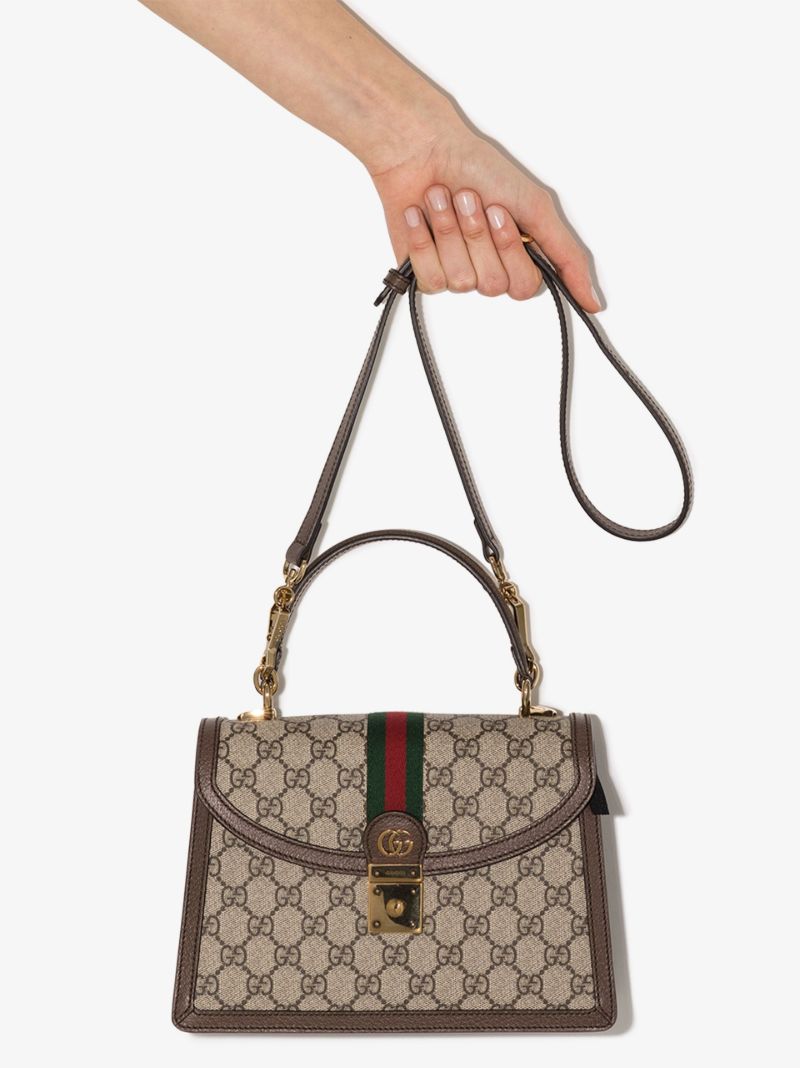 Brown Ophidia Gg Supreme Small Top Handle Bag