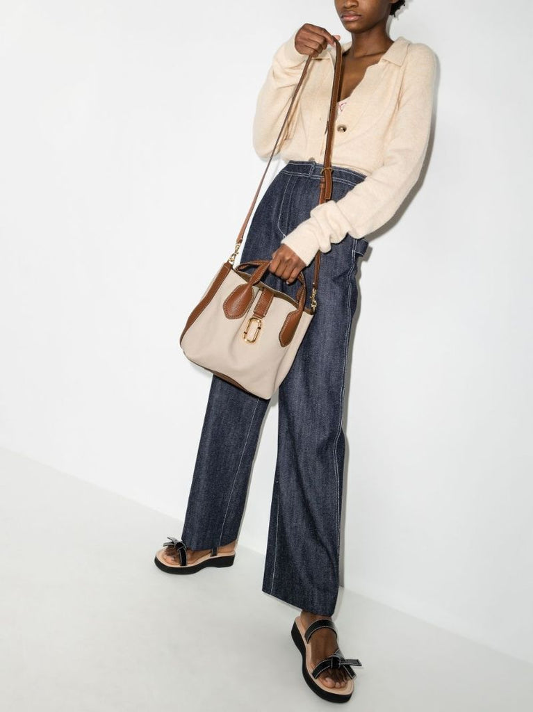 Beige the Reporter Canvas Cross Body Bag