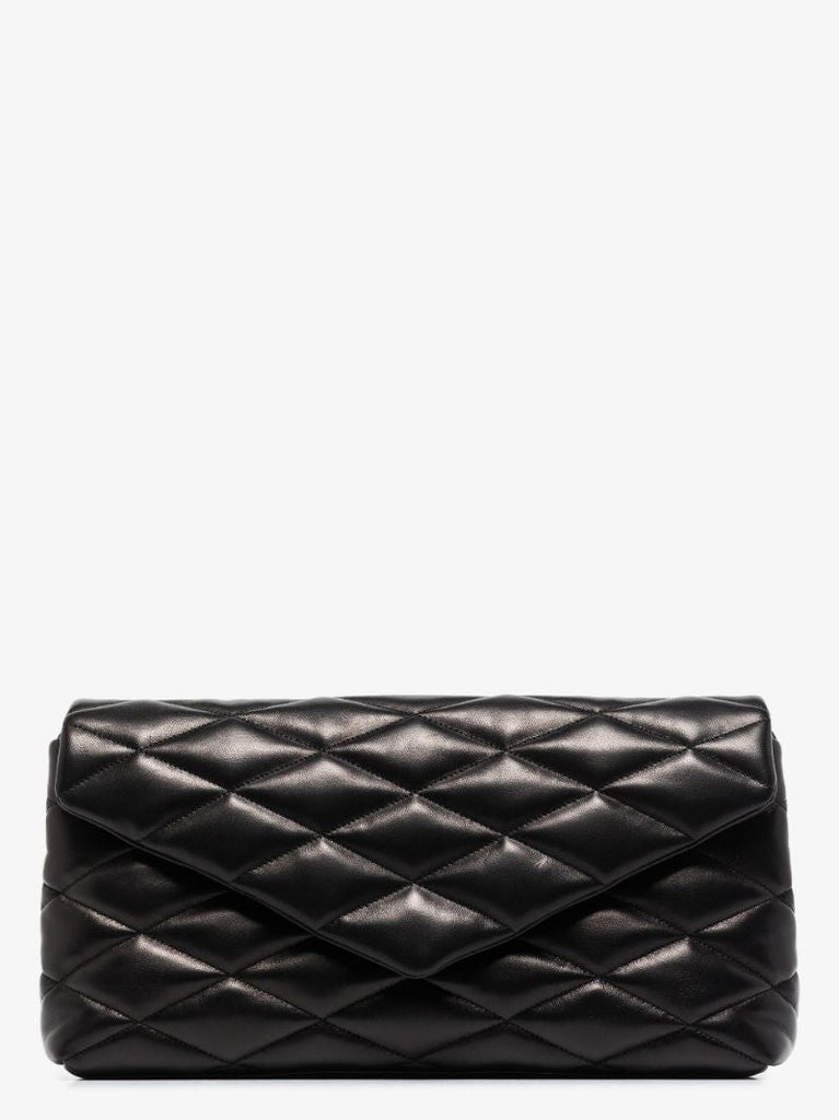 Black Sade Quilted Leather Clutch Bag