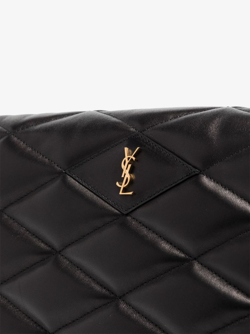 Black Sade Quilted Leather Clutch Bag