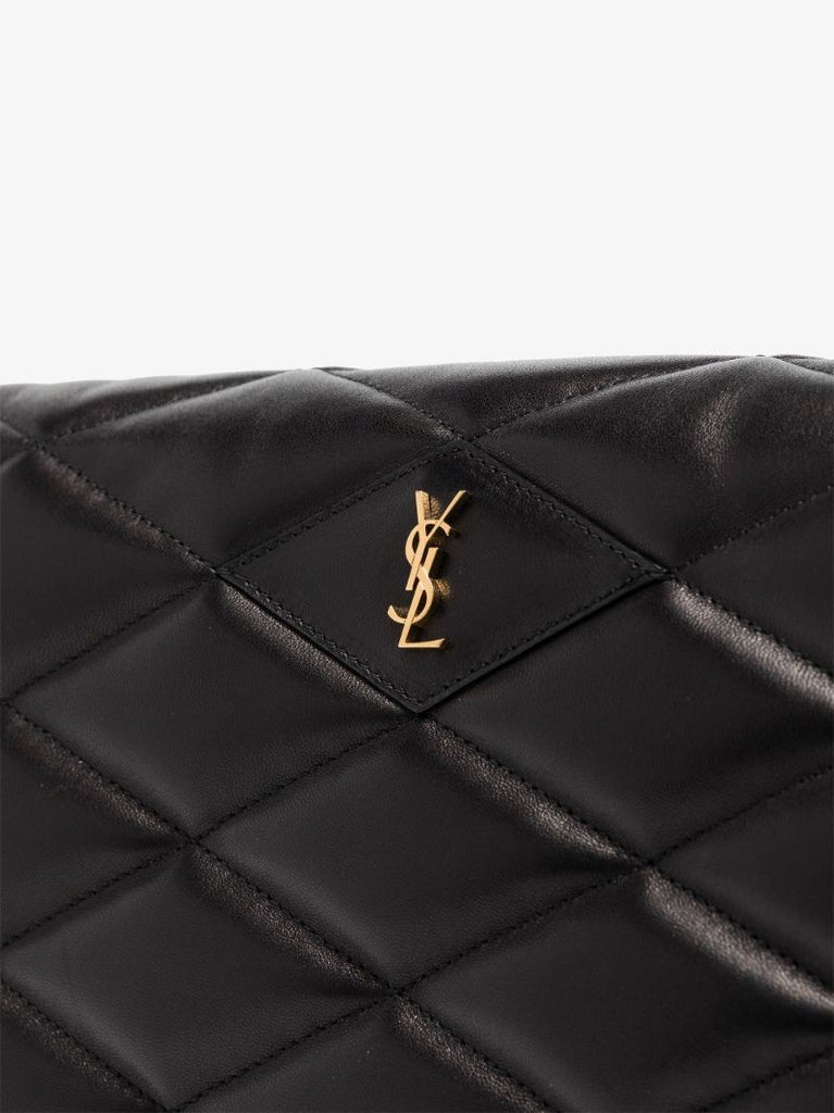 Black Sade Quilted Leather Clutch Bag