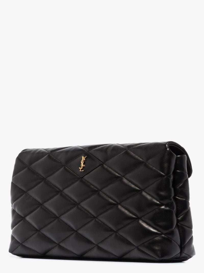 Black Sade Quilted Leather Clutch Bag