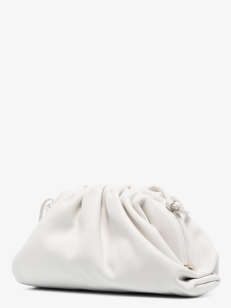 White the Mini Pouch Leather Clutch Bag