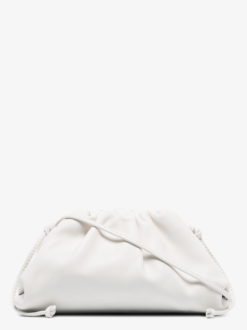 White the Mini Pouch Leather Clutch Bag