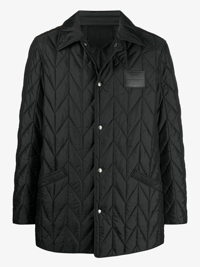 Padded Quilted Logo Patch Jacket
