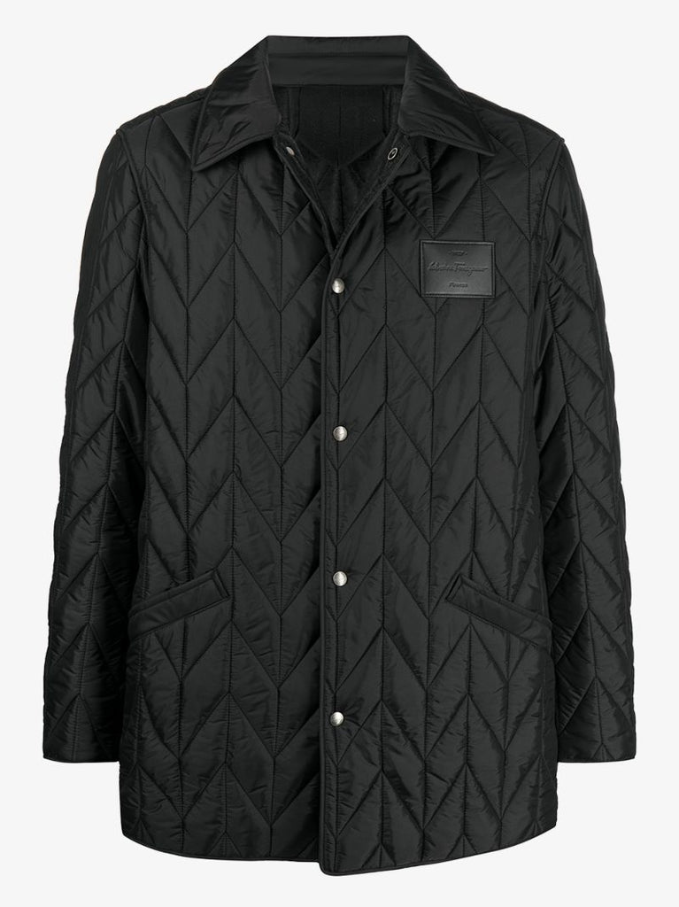 Padded Quilted Logo Patch Jacket