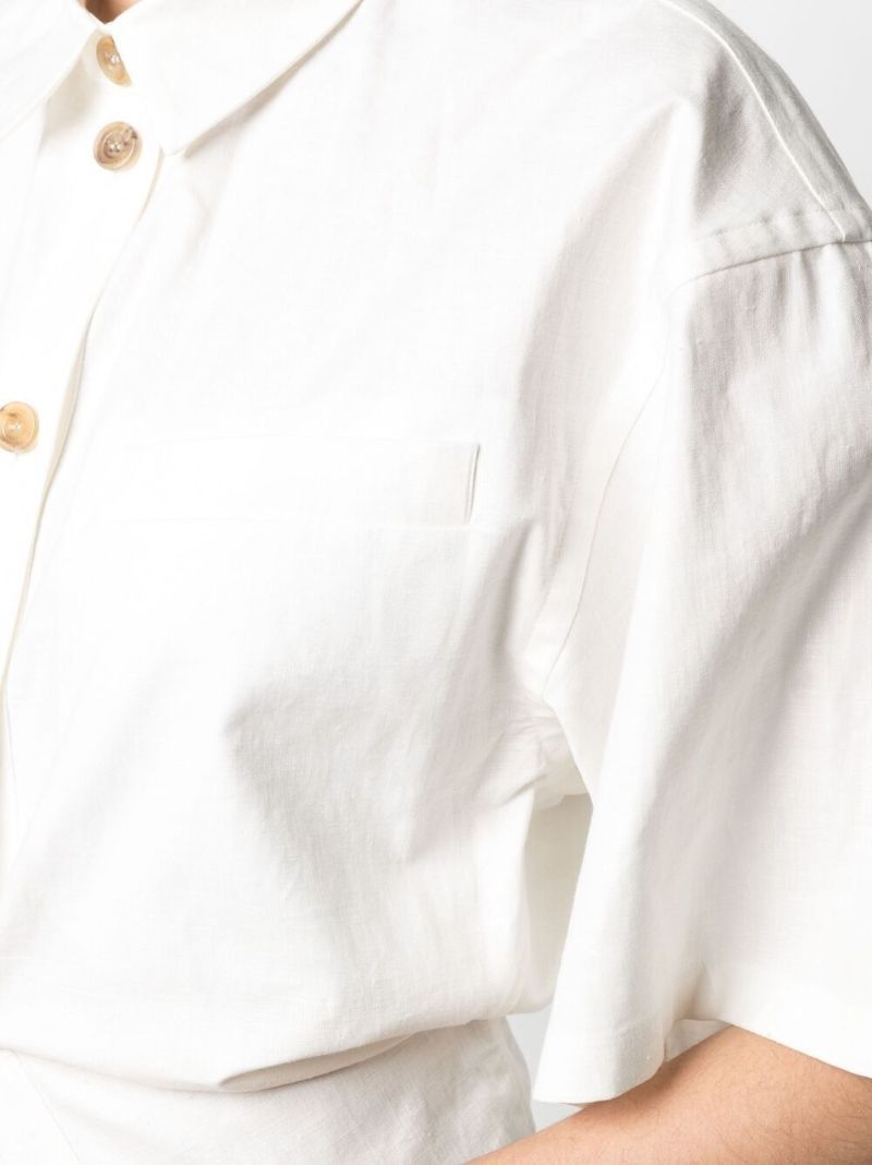 Curved-hem Button-up Shirt