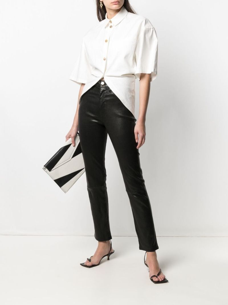 Curved-hem Button-up Shirt