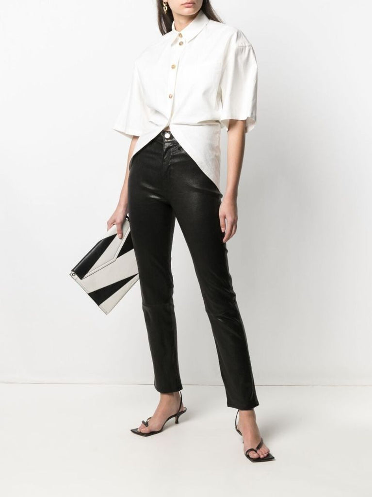 Curved-hem Button-up Shirt