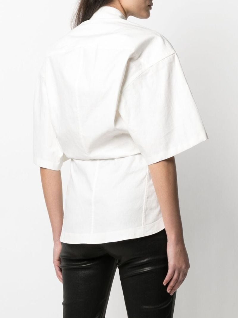 Curved-hem Button-up Shirt