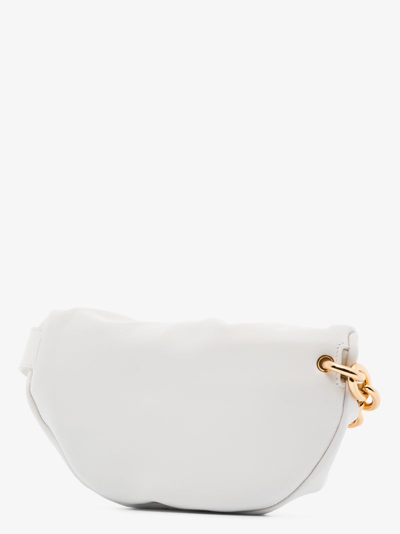 White the Belt Chain Pouch Leather Cross Body Bag