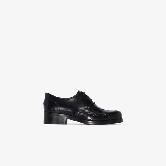 Black Polido Leather Derby Shoes