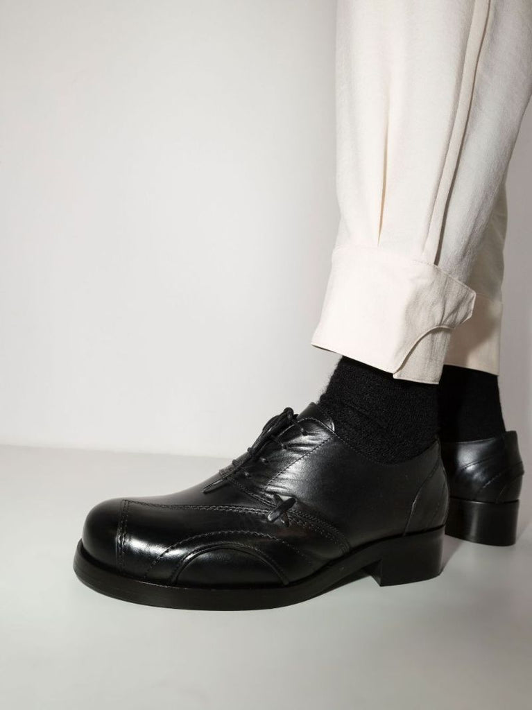 Black Polido Leather Derby Shoes