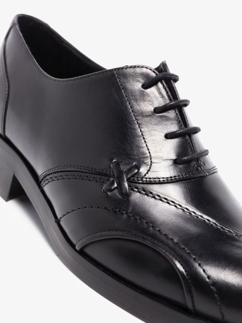 Black Polido Leather Derby Shoes