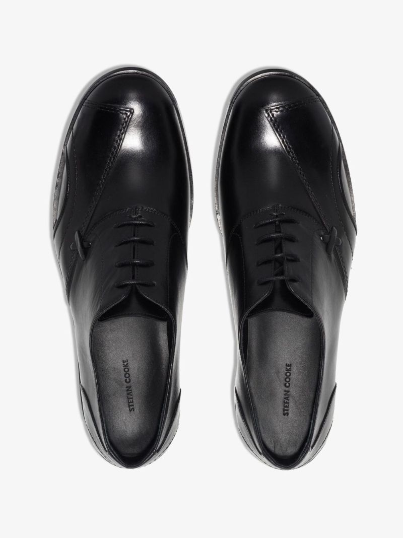 Black Polido Leather Derby Shoes