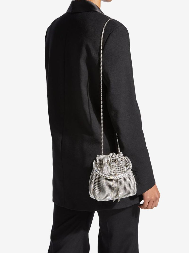 Silver-tone Bon Bon Mesh Bucket Bag
