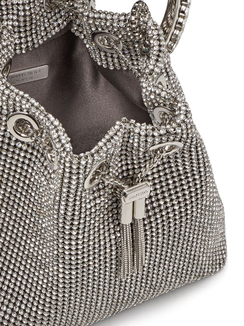 Silver-tone Bon Bon Mesh Bucket Bag