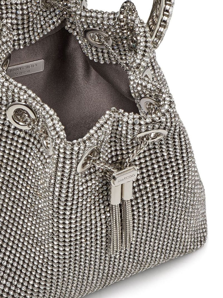 Silver-tone Bon Bon Mesh Bucket Bag