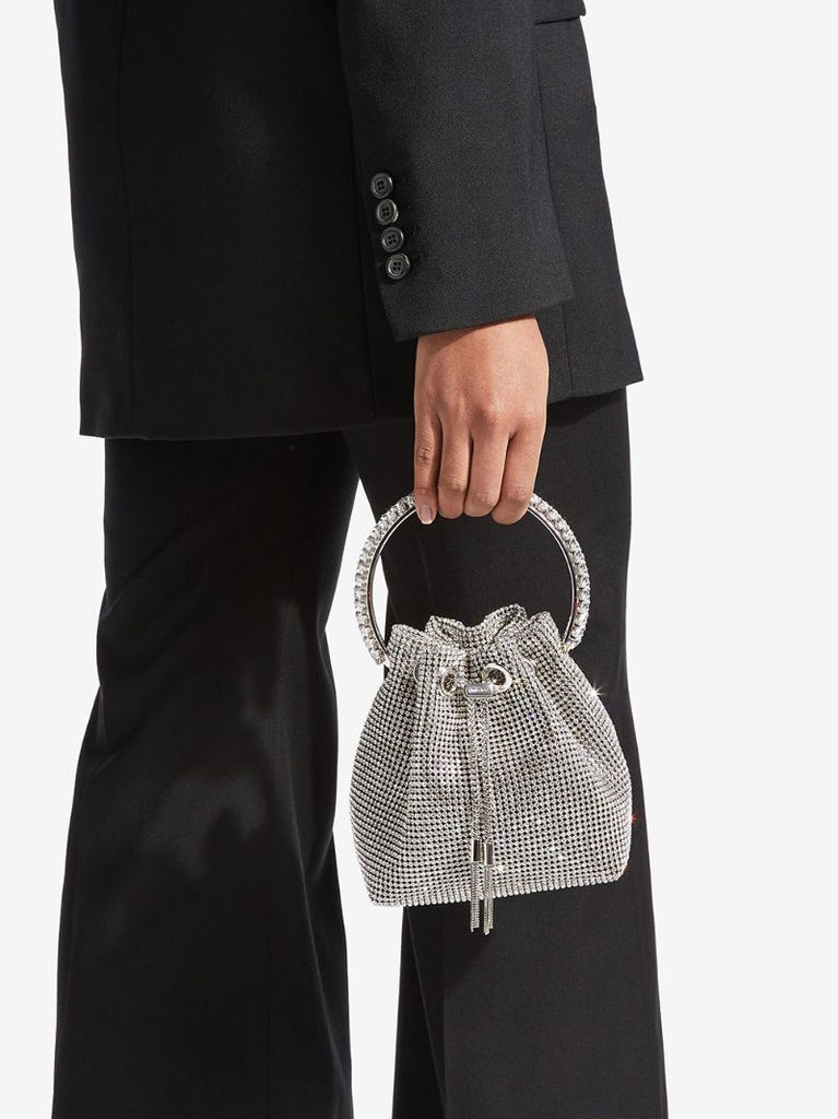 Silver-tone Bon Bon Mesh Bucket Bag