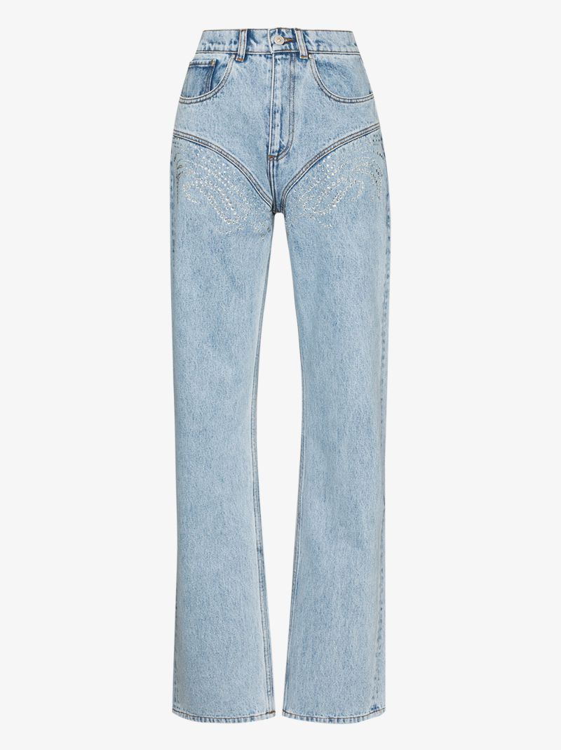 Crystal Embellished High-rise Jeans