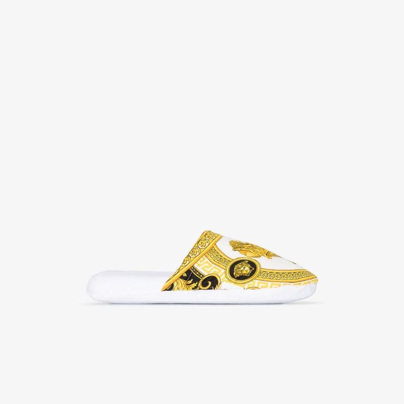 White and Gold La Coupe Des Dieux Slippers