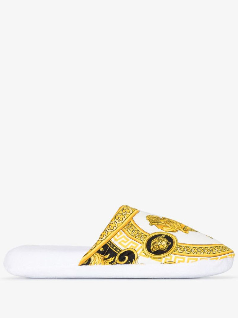 White and Gold La Coupe Des Dieux Slippers
