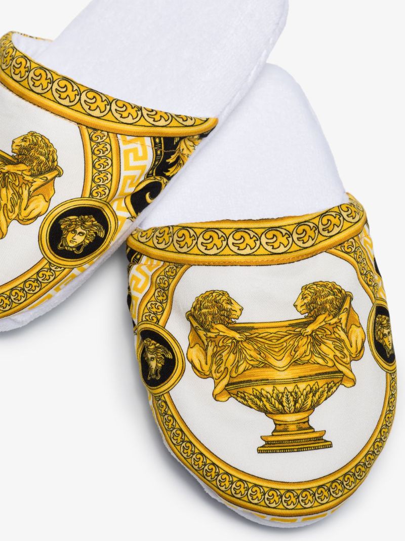 White and Gold La Coupe Des Dieux Slippers