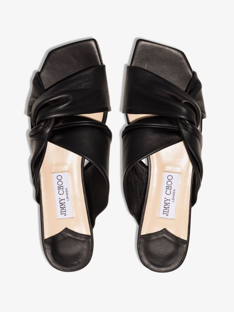 Black Narisa Leather Sandals