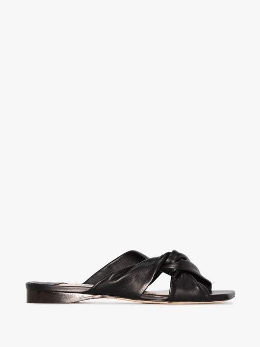 Black Narisa Leather Sandals