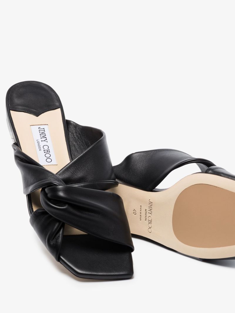 Black Narisa Leather Sandals