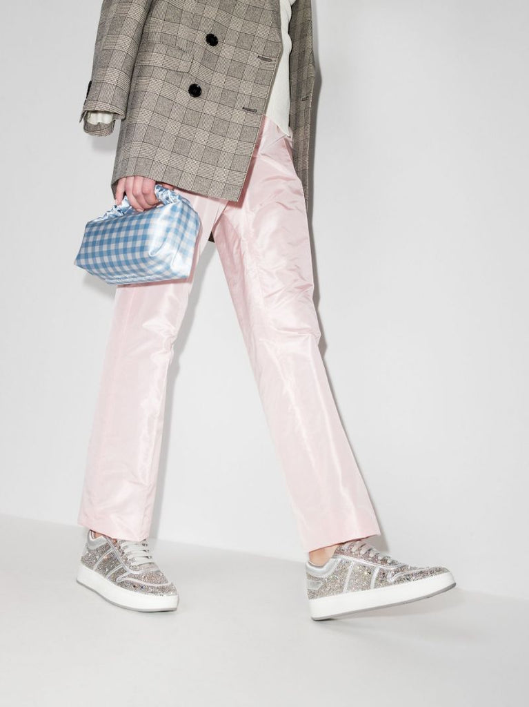 Silver Hawaii/f Crystal Leather Sneakers