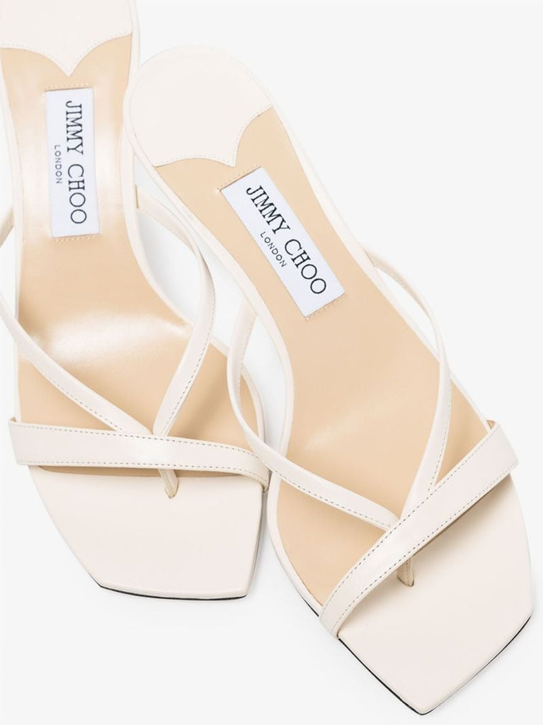 White Maelie 70 Leather Sandals