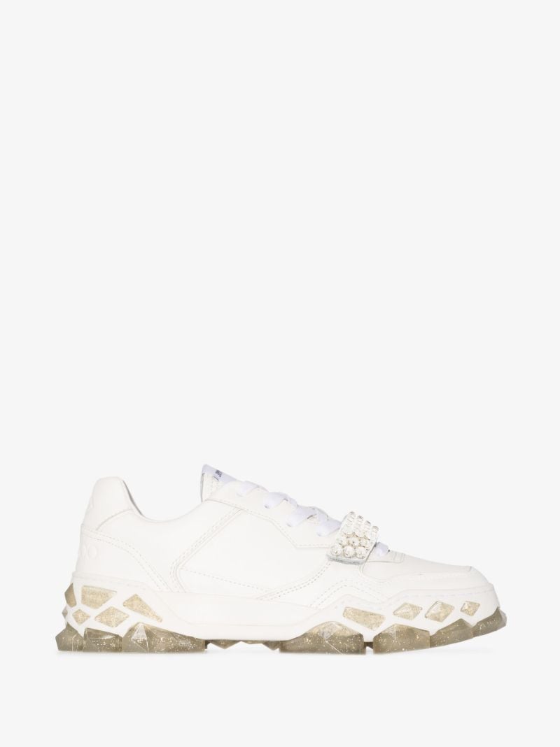 White Diamond X Strap/f Leather Sneakers