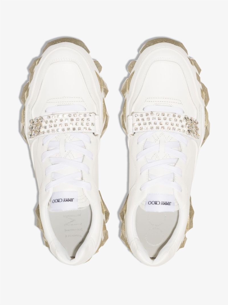 White Diamond X Strap/f Leather Sneakers
