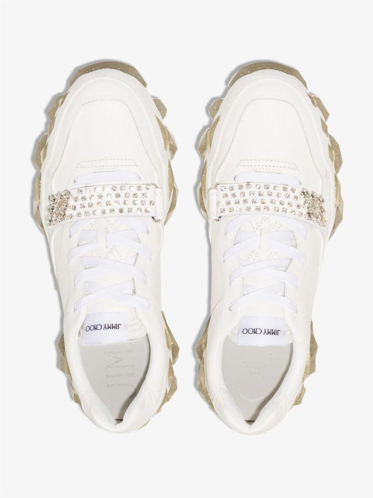 White Diamond X Strap/f Leather Sneakers