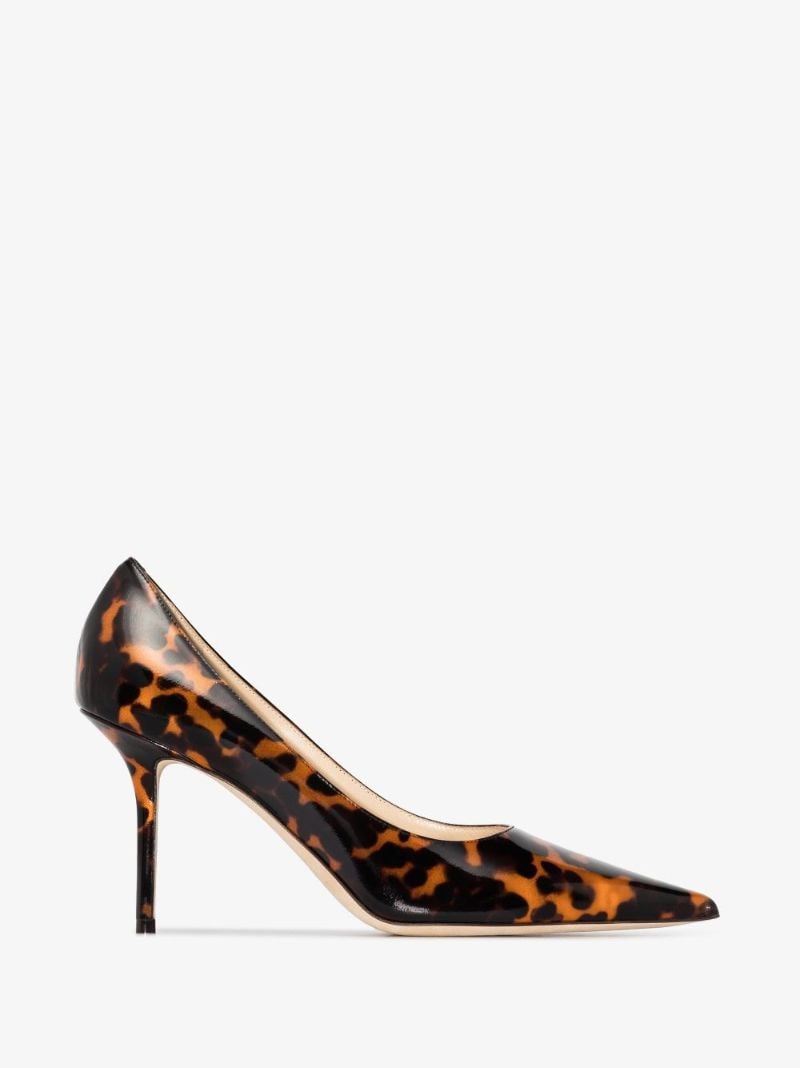 Brown Love 85 Tortoiseshell Patent Leather Pumps