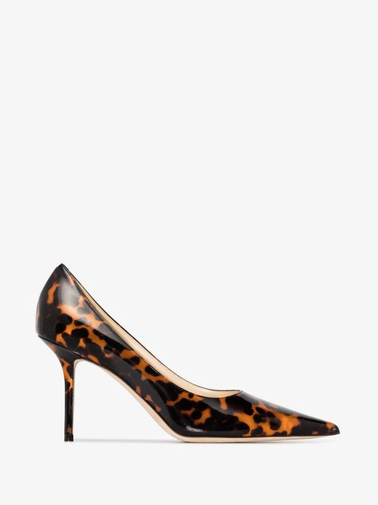 Brown Love 85 Tortoiseshell Patent Leather Pumps