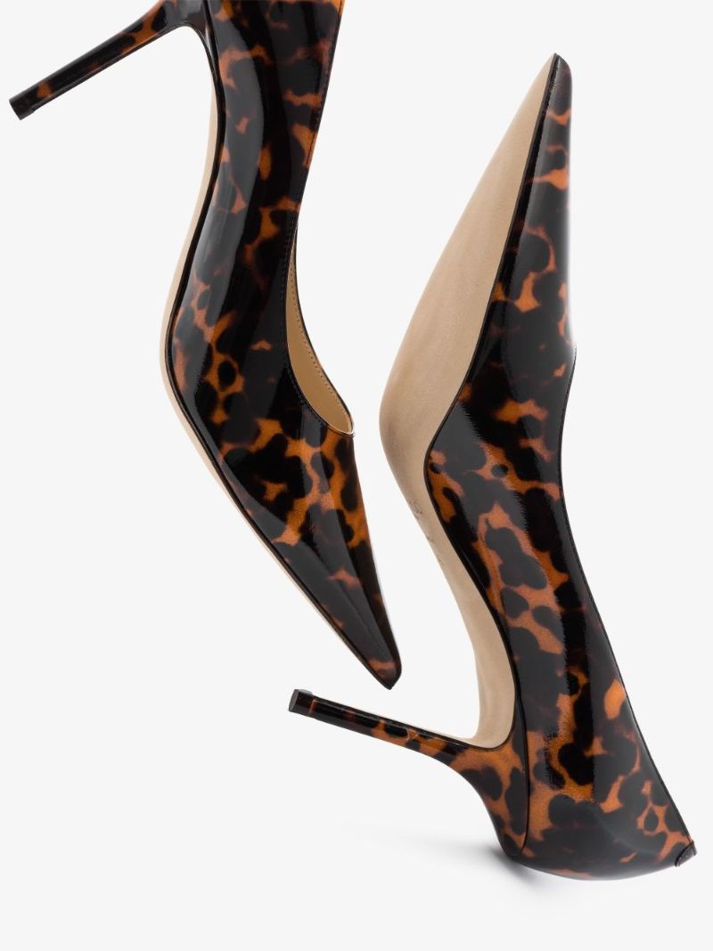Brown Love 85 Tortoiseshell Patent Leather Pumps