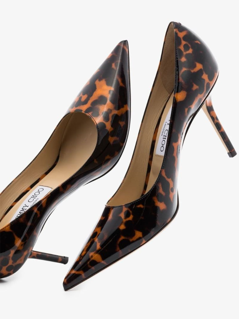 Brown Love 85 Tortoiseshell Patent Leather Pumps