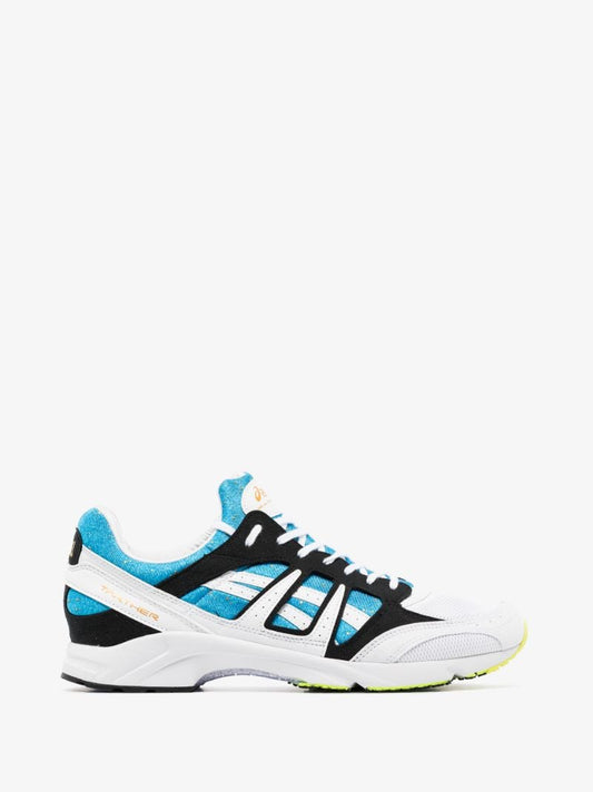 X Asics Black, Blue and White Sneakers