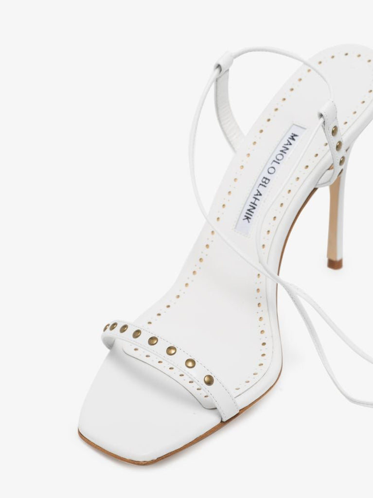 White Morata 105 Leather Sandals