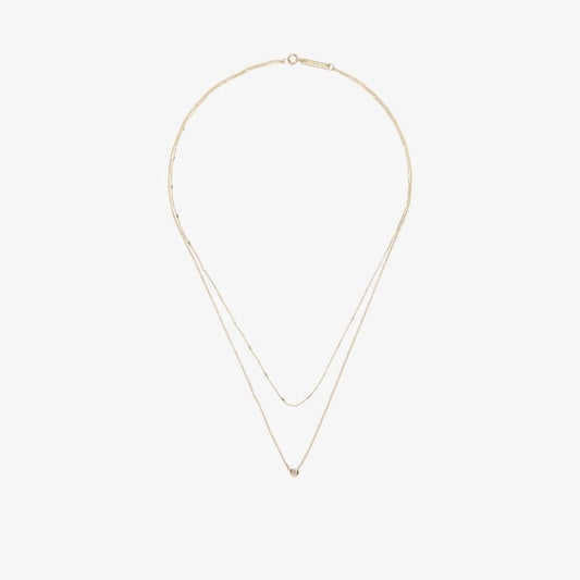 14k Yellow Gold Double Chain Diamond Necklace