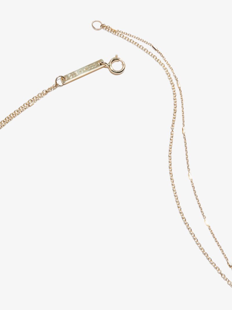 14k Yellow Gold Double Chain Diamond Necklace