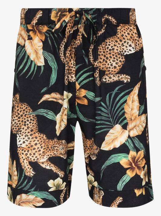Soleia Leopard Print Pyjama Shorts