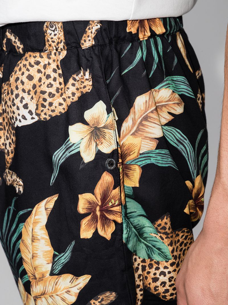 Soleia Leopard Print Pyjama Shorts