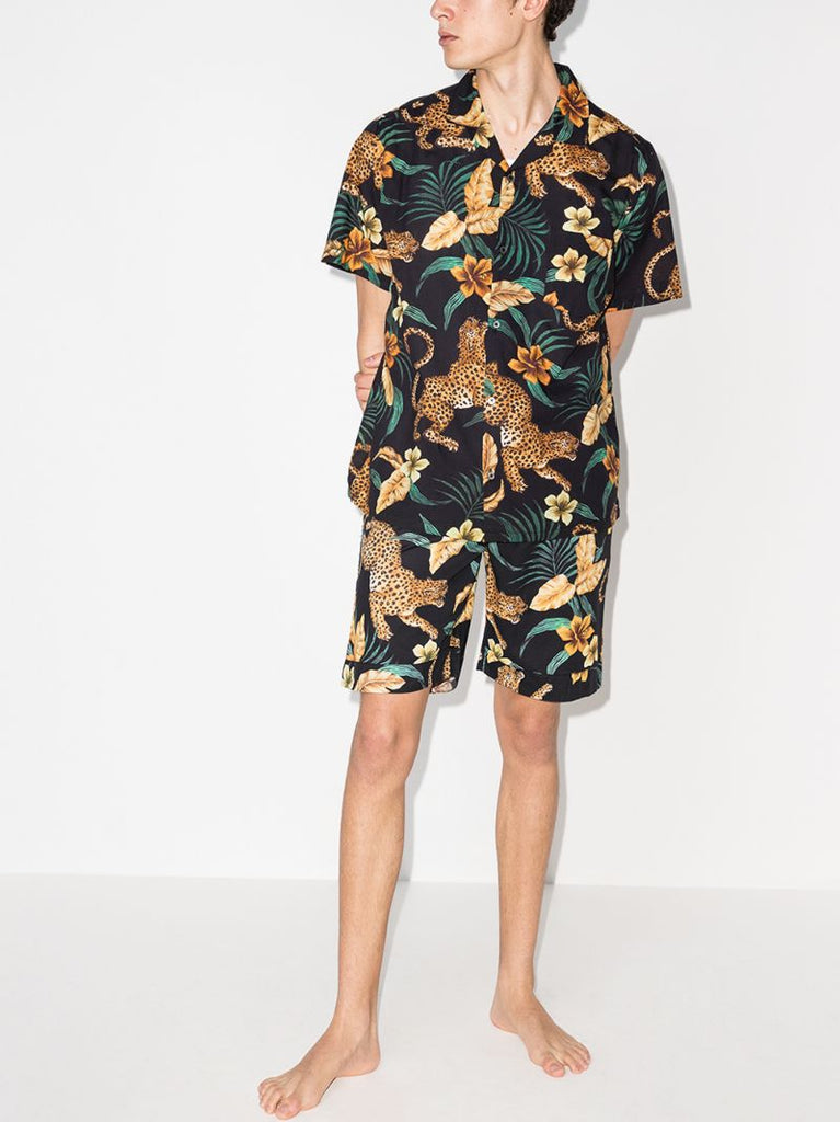 Soleia Leopard Print Pyjama Shorts
