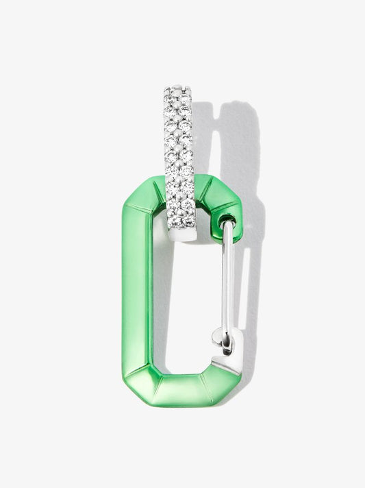 18k White Gold and Green Chiara Small Diamond Earring